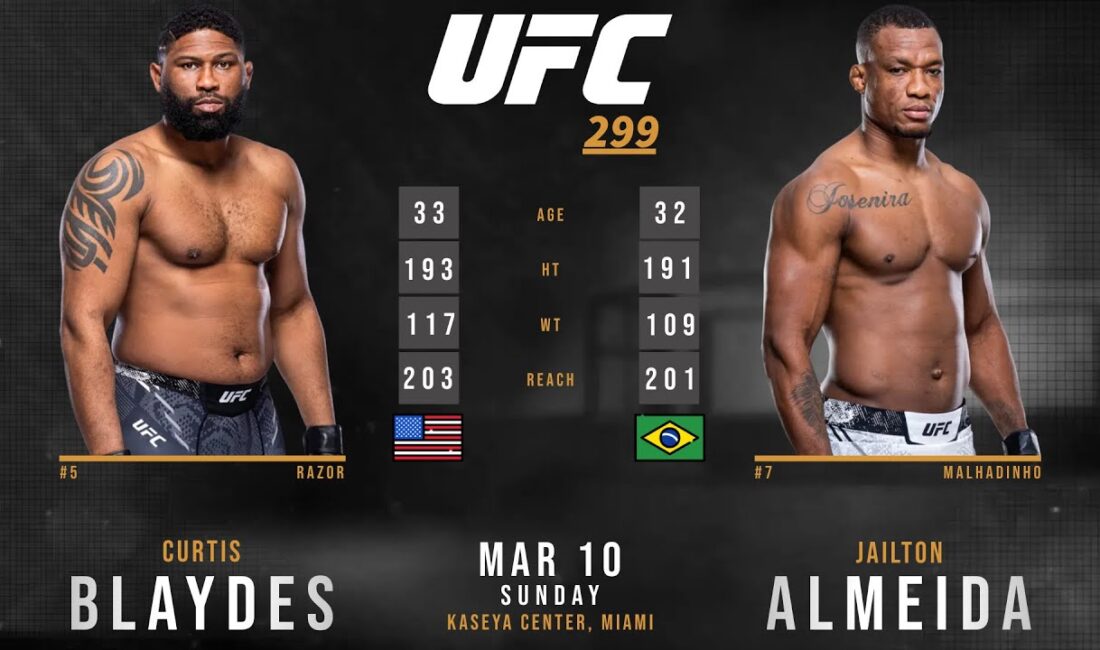 Curtis Blaydes Jailton Almeida UFC 299 maç özeti